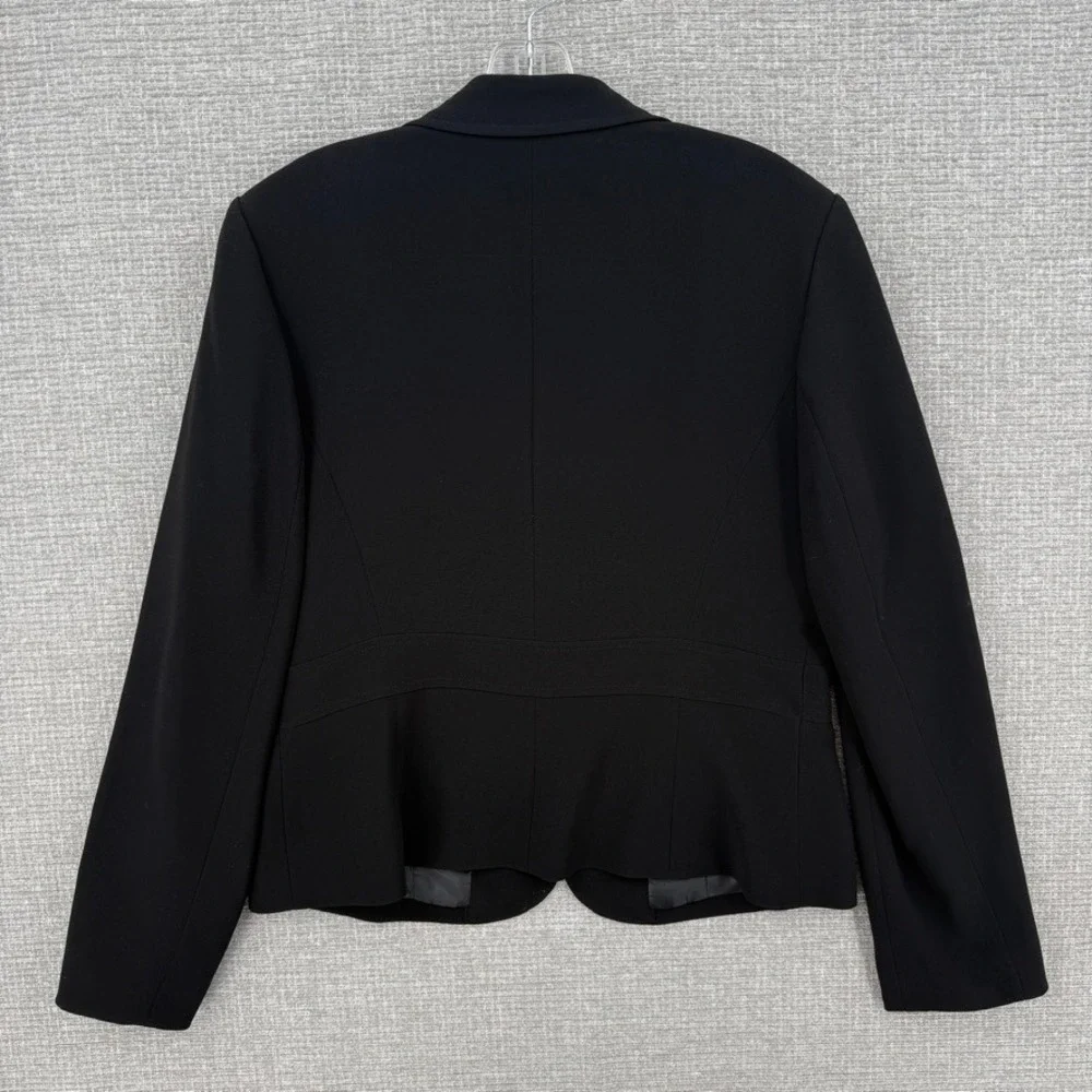 Vtg Talbots Blazer Jacket Women 12 Black Two Button Lined Professional Office - Picture 2 of 10